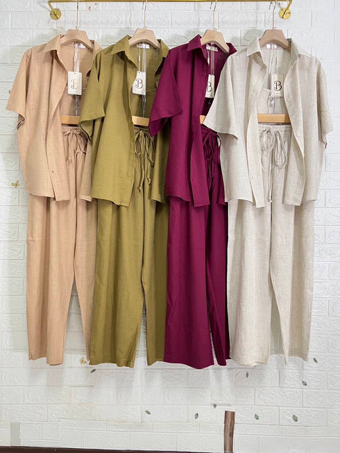 Color Linen Three Piece Co-Ord Sets